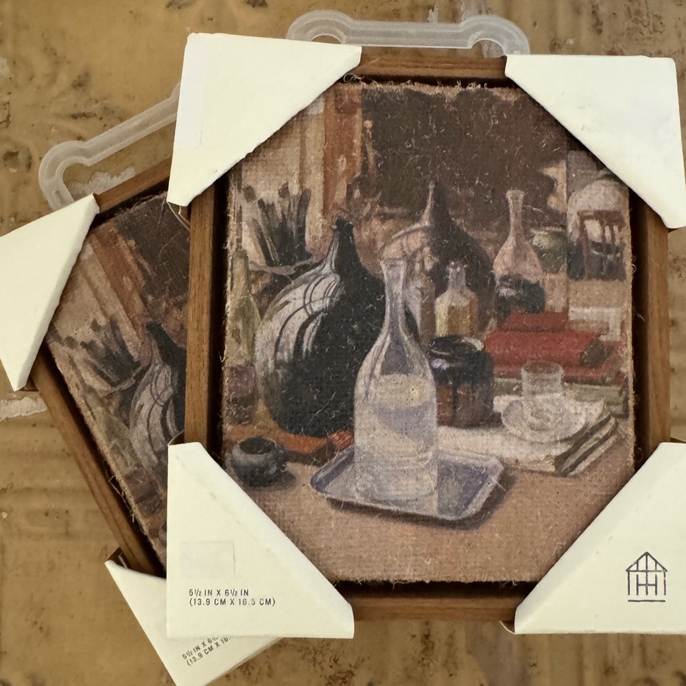 Set of Two- Hearth & Hand Vintage Still Life Art - Brown and Gray